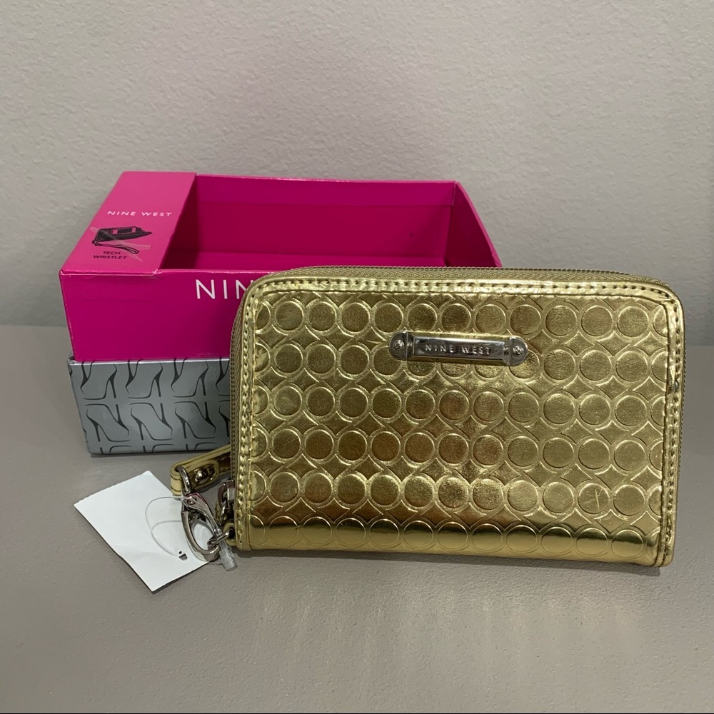 Nine West Metallic Gold Wristlet